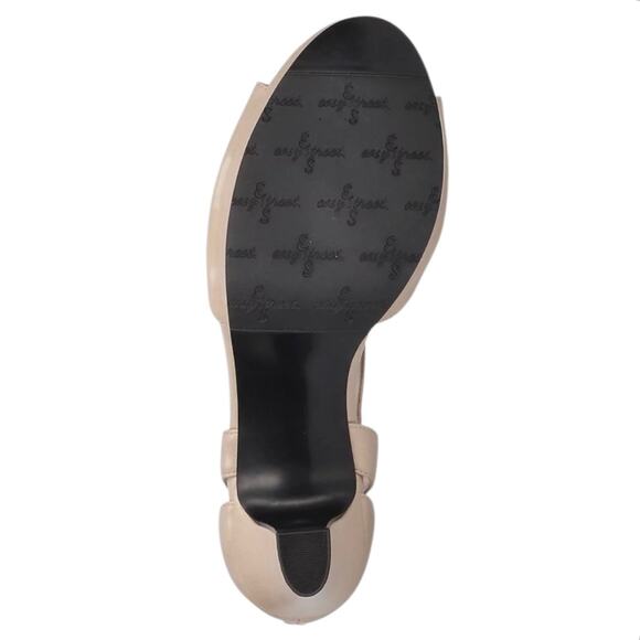 Easy Street Women's Flash T-Strap Mid Heel Dress Sandals Beige Size 9 1/2 W - Picture 6 of 6